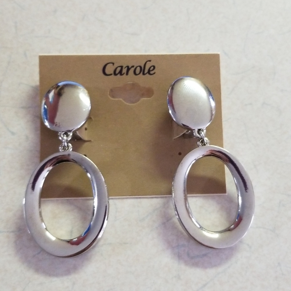 Carole silver clip on earrings